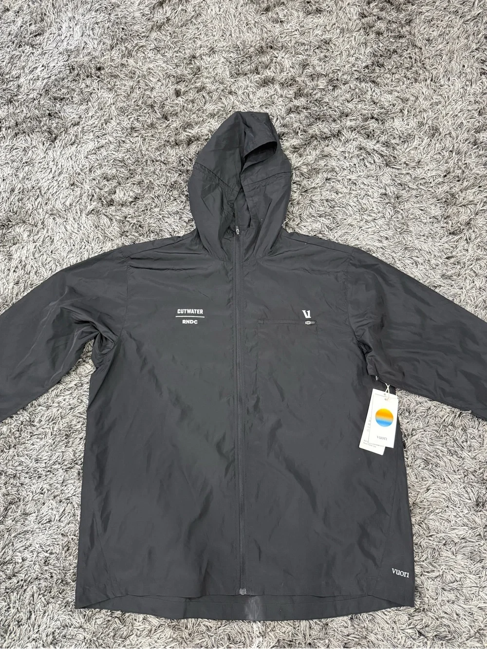 VUORI Daybreak Windbreaker Jacket Hooded V523 Full Zip Company Logo Men Size XXL